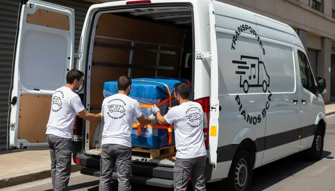 cargandomaquinariapesadaenfurgoneta